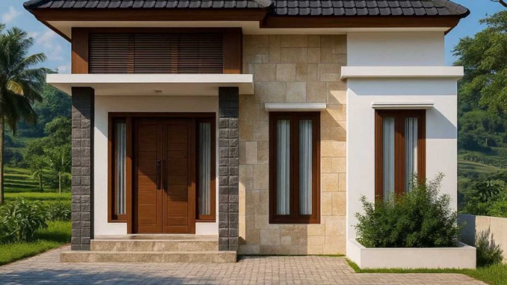 fasad dengan model pintu rumah 2 daun