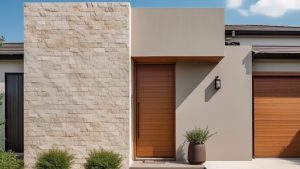 fasad rumah dengan pintu minimalis