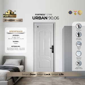 Pintu Fortress Tipe URBAN 90.06 Bahan Baja Warna Putih